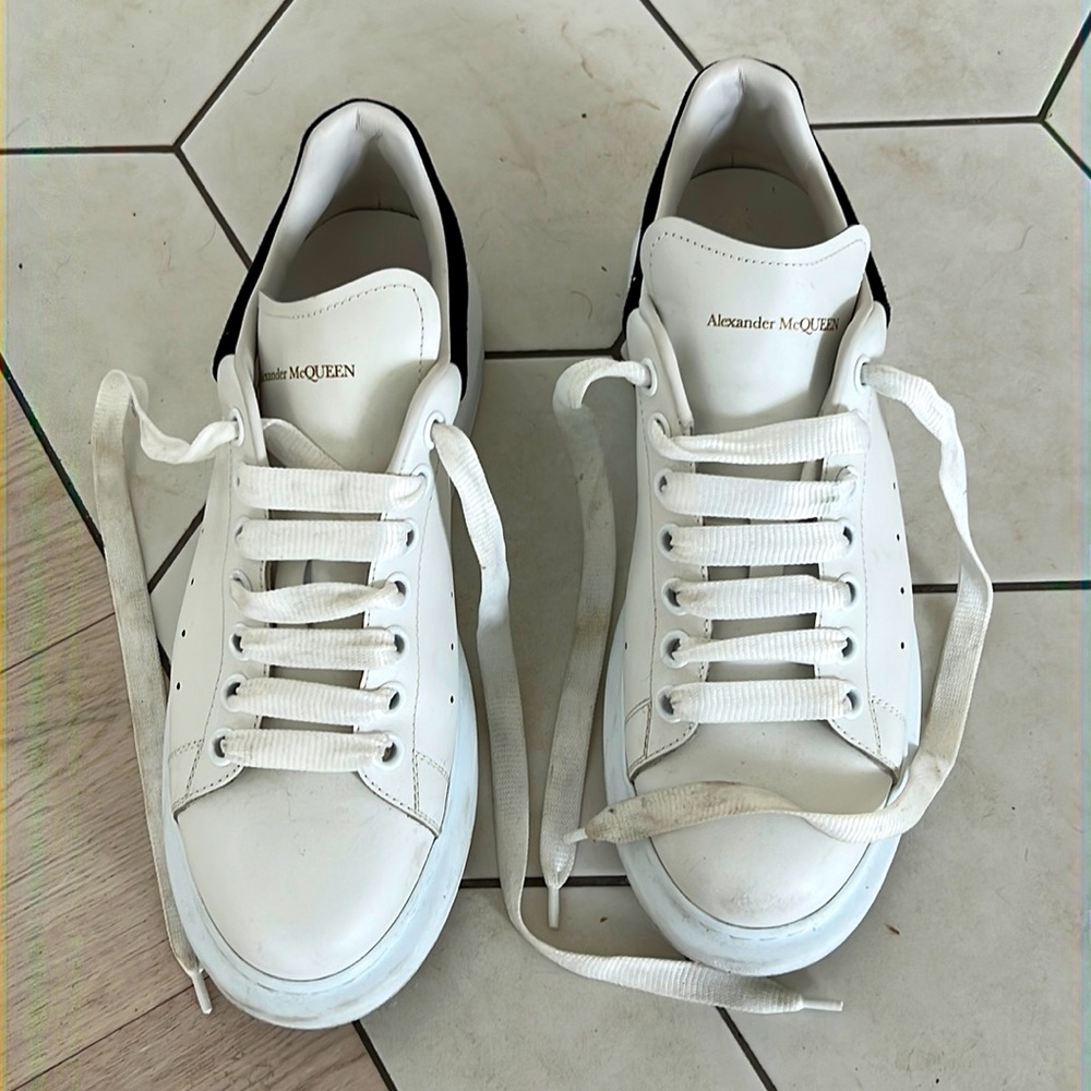 Size 40 white Alexander McQueen sneakers.   Worn twice.